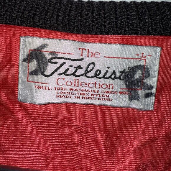 Men’s Large Titleist Corbin XCR Golf Sweater Wool V Neck Long Sleeve Black - Picture 2 of 7